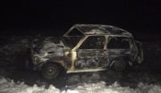 Загоревшийся в Новомосковской деревне Иваньково автомобиль \"Вортекс Тинго\" потушили жители