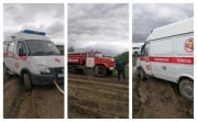 В деревне под Алексином застряли две скорых и МЧС