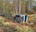 В Кимовском районе фура улетела в кювет: водитель пострадал