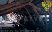 Кровля дома обрушилась в Узловой. Повреждена труба отопления