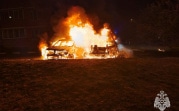 В Новомосковске ночью на улице Дружбы сгорели два автомобиля